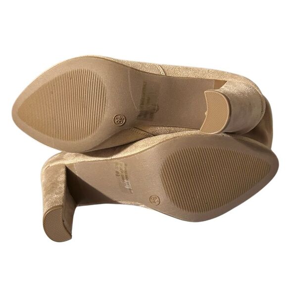 NWOT Over The Knee Heeled Boots Women's Size 8.5 Tan Thigh High Inside Zipper - Picture 5 of 5